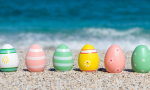 Color Eggs on Beach